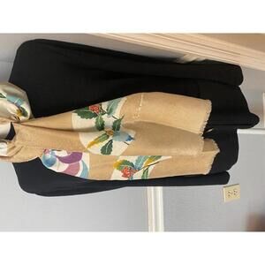 Elegant Beige Floral Patterned Women's Scarf